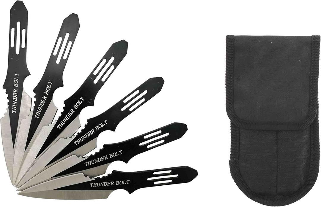5.5" 6 Pcs Thunder Bolt Throwing Knife Set