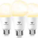 Torkase Outdoor Dusk to Dawn Light Bulbs, No Timer Required, 13W(100W Equivalent), 3000K Warm White, E26 A19 Automatic Sensor LED Bulb, Built-in Photocell Detector for Boundary Garage Patio, 3 Pack