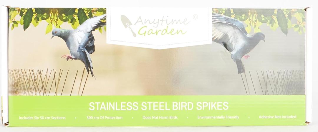 Bird Spikes - Pigeon Spikes - Bird Deterrent Spikes - Stainless Steel - Pigeon & Seagull Defense - Easy Setup - Keeps Birds Under Control - Covers 10 feet