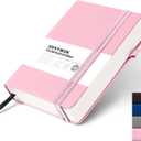 Lined Journal Notebook for Women Men, 352 Pages A5(5.7" x 8.3")College Ruled Hardcover Leather Journals for Writing, Daily Journal Notebooks for Work, Note Taking, Travel, School, Business (Pink)