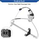 Obaee 748-045 Rear Right Passenger Side Power Window Regulator with Motor Compatible with Honda Accord 2003 2004 2005 2006 2007 Sedan 4-Door Only, Replace OE 72710-SDC-A01, HO1551106