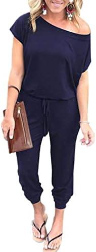 PRETTYGARDEN Jumpsuits for Women 2025 Summer Dressy Off Shoulder Romper Spring Vacation Travel Lounge Outfits Clothes, Large