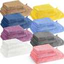 24 Pcs Bathroom Towel Set Bath Towels Bulk Include Hand Towels Washcloths Bath Towels Set Microfiber Coral Velvet Absorbent Towels for Bath Fitness, Bathroom, Sports, Yoga, Travel (Multicolor)