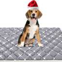 Bubble bear Dog Crate Mat - Ultra Soft, Washable & Anti-Slip Kennel Pad for Small/Medium/Large Dogs, Dark-Hued to Hide Stains (36"x23") (Gray)