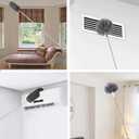 Cobweb Duster with Extension Pole, Ceiling Cobweb Cleaner Kit with 2 Duster Heads, 15-100 Inch Telescopic Microfiber Cleaning Duster, Corner Dusting Tool for High Walls, Fans, Blinds Gray (White)