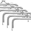 uxcell 6 Pcs Metal Purse Frame, 10.5cm/4.1" Retro Arch Kiss Lock Clasp Frame Embossed for Purse Making, Handled Bag, Coin Bag Clutch Bag, Frame Hardware Replacements (Silver)