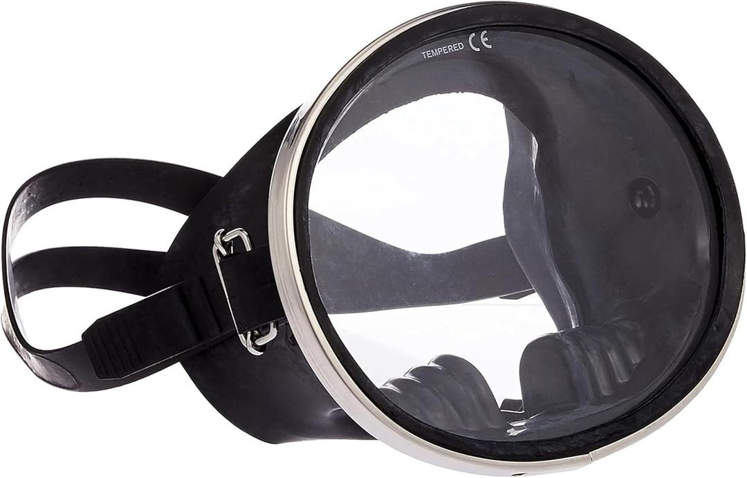 Scuba Diving Mask, Oval Tempered Glass Snorkel Mask with Comfortable Classic Rubber, Snorkeling Gear for Adults, Swimming & Freediving Goggles for Underwater Vision (Black)