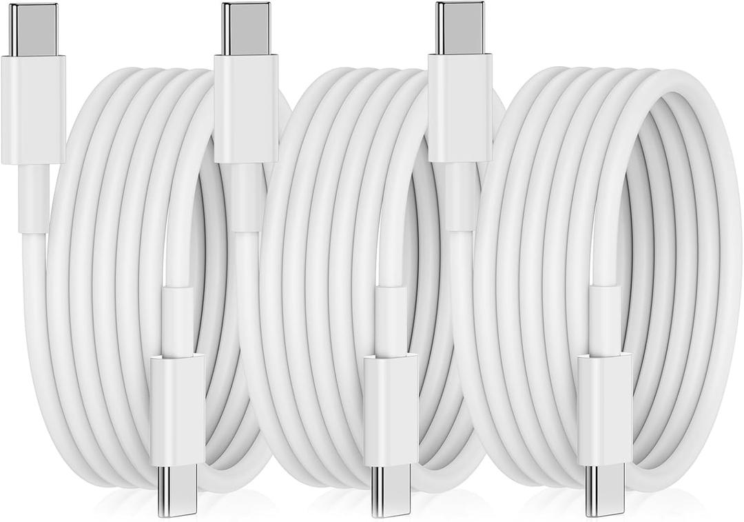 3pack USB C to USB C Cable, 60w (3A) 6FT Fast Long Charger Cord for iPhone 16/15/15 Pro/15 Plus/15 Pro Max,iPad Pro12.9/11, iPad mini 6, iPad Air 4/5,Samsung S23/22
