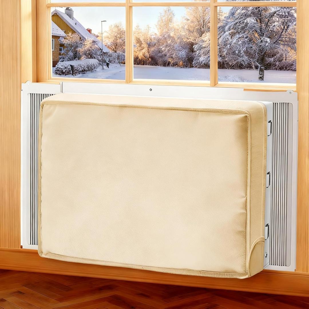 Waterproof Ac Covers for Inside Thickened Indoor Window Ac Covers 21*15*3.5 Inch 3 Layers Insulation Air Conditioner with Foam and Aluminum Foil, Windproof Dustproof