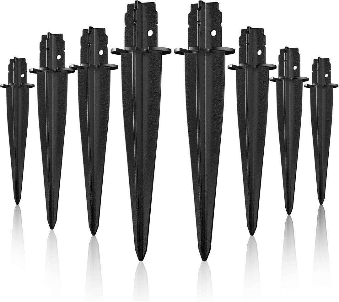 Metal Ground Stakes for Solar Lights, 0.78" Diameter x 5.3" Height – Compatible Only with 0.8" Poles, Not for Larger or Smaller Sizes (8 Pack)