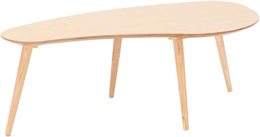 Solid Wood Table Desk, Coffee Table End Table Round for Kitchen Dining Room, Living Room, Bedroom and Restaurant, 4 Legs Removable-Natural, 23 inches x 48 inches x 15 inches