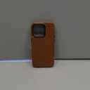 SHIELDON Case for iPhone 15 Pro 5G 6.1", Genuine Leather - Magnetic Wireless Charging - Slim Fit - Non-Slip - Metal Button - Shockproof Protective Case Compatible with iPhone 15 Pro - Saddle Brown