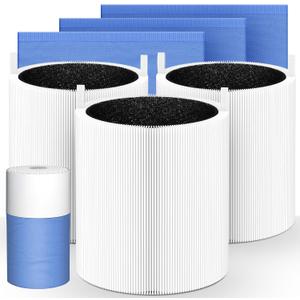3 Packs 511 Replacement Filters Compatible with Blueair Blue Pure 511 Air Cleaner Purifier, 3 Stages Filter of Premium Filter and Activated Carbon with 3pcs Cloth Cover Pre-Filters