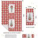 Red Chinoiserie Christmas Tree Kitchen Towels, Coquette Grandmillennial Bow Christmas Hand Towels for Bathroom, Preppy Red Bow Xmas Plaid Dish Tea Towel for Kitchen Decor, 16x24 Inch (Color 03)