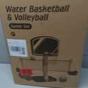 Pool Basketball Hoop&Pool Volleyball Net 2 in 1,Pool Toys Basketball Game with Weighted Base&Stand,2 Water Volleyball&2 Basketball and Pump,Summer Outdoor Family Party Pool Games for Kids Adults