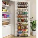 Mefirt 10-Tier Over The Door Pantry Organizer, Pantry Organization and Storage, Black Metal Hanging Adjustable Basket, Wall Spice Rack Seasoning Shelves, Home & Kitchen Essentials