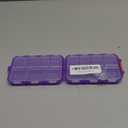 14 GRIDS Travel Pill Organizer Box with Labels - Travel Medicine Case Kit - Pocket Daily Pharmacy Container - Travel Medication Holder Dispenser for Fish Oil Vitamin Supplement Storage - Clear Purple