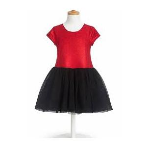 Disney Pippa & Julie Dress for Little Kids to Big Kids Red And Black Size 4