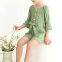 YOUNGER TREE Kids Toddler Baby Girls Summer Outfit Off-Shoulder Sunflower Overall Romper Jumpsuit Short Trousers Clothes 80