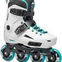 Rollerblade Lightning Women's Urban Inline Skate, White and Aqua Size 6