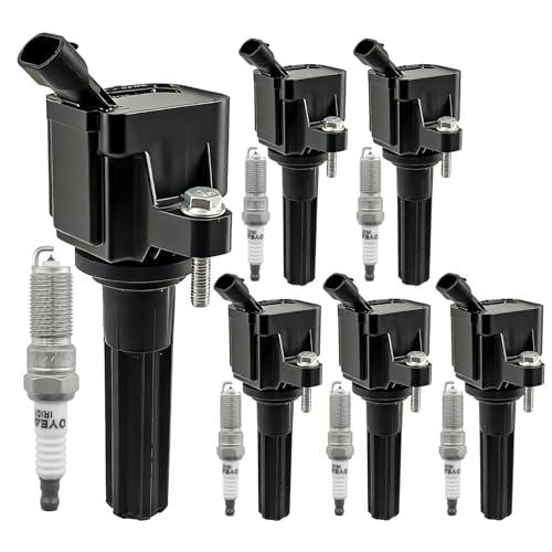 UF497 Ignition Coil Packs 12612369 with Iridium Spark Plugs 5019 Set of 6PCS Fit for GMC Envoy 2006-2009&Chevrolet Trailblazer 2006-2009&Isuzu Ascender 2006-2008&Saab 9-7x 2006-2009&Buick 4.2L L6