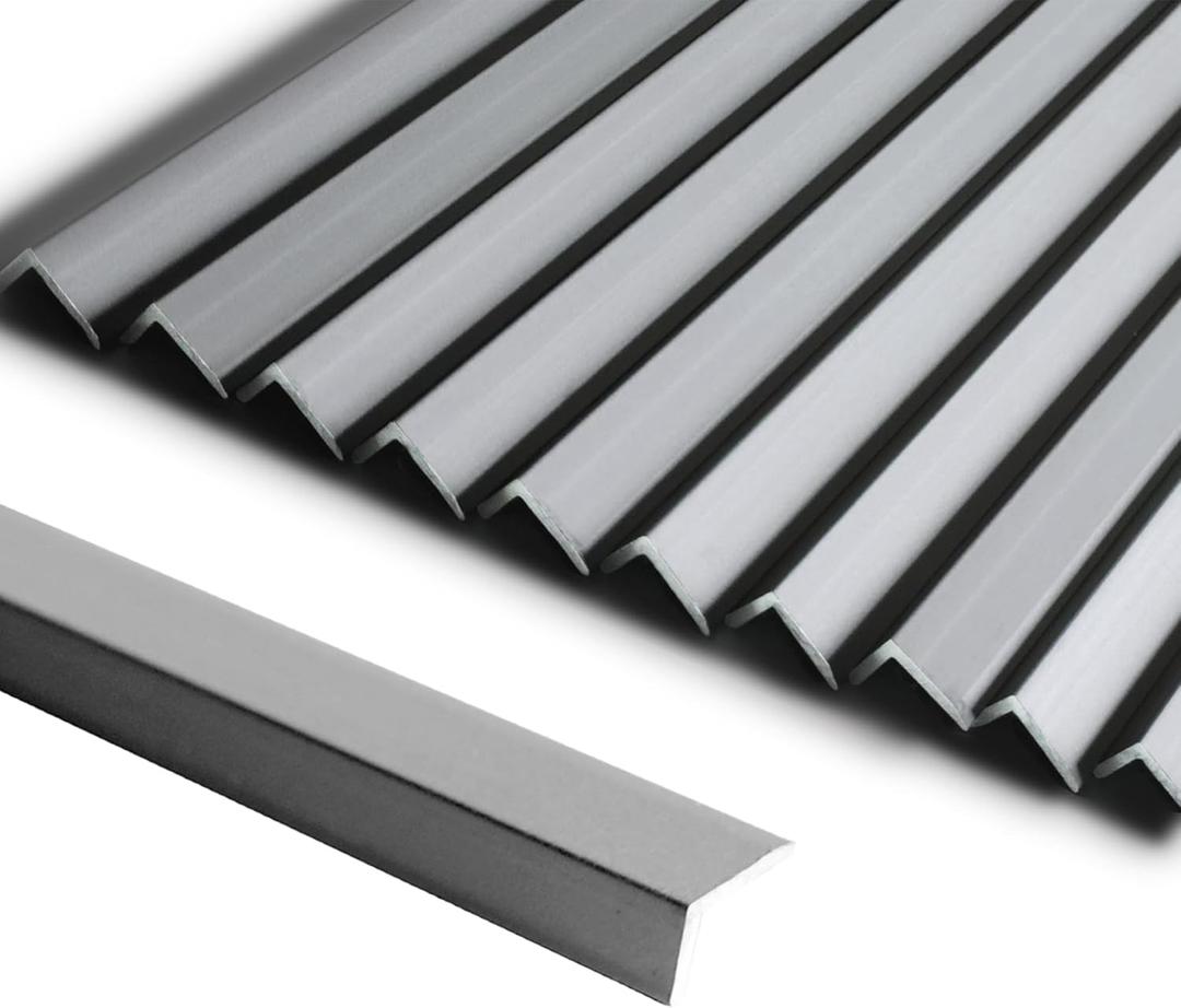 SUNWINGS 10-Pack 36 Inch Peel and Stick Aluminum Tile Trim, Decorative Kitchen Backsplash Trim Edge, Self Adhesive Tile Liner Matte Gray