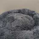 28in Large Dog Bed, Medium Size Dog and Cats, Calming Donut Bed for Puppy and Kitten, Washable Round Fluffy Pet Bed (Dark Grey)