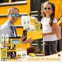 9 Pcs School Bus Driver Appreciation Gifts for Men Women, Back to School Gift with 20 Oz Tumbler Socks Bus Driver Pot Holder 2 Silicone Spatula Acrylic Heart Decor, Thank You Gifts for Bus Driver