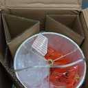 Henn&Hart 15.5'' Eclectic 1-Light Stone Table Lamp with White Fabric Drum Shade for Living Room, Bedroom, or Office, Natural Travertine