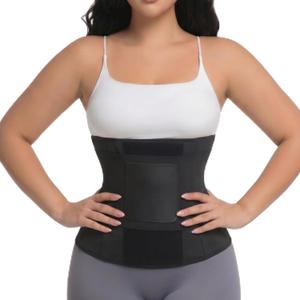 Waist Trainer Belt Waist Cincher Trimmer Ab Belt Tummy Control Body Shaper with Triple Wrap Women and Men Black (Large/38"-44")