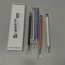 Bopomofo Stylus (5 Pcs), 2-in-1 Stylus Pen for Touch Screen, High Precision and Sensitivity, Suitable for iPhone/ipad/Android Tablets, Compatible with Touch Screens (Black/White/Blue/Rose Gold/Silver)