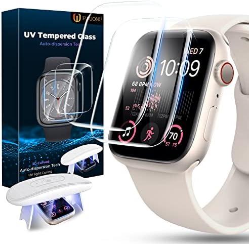 EWUONU[2 Pack] Tempered Glass Screen Protector for Apple Watch Series 6/5/4/ SE 3 40mm, [Auto-Dispersion Tech] Full Coverage Waterproof Bubble Free HD Clear Film for iWatch SE(2nd Gen)/ SE Series 6/5/4/3 40mm