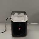 EUHOMY Nugget Ice Maker Countertop with Handle, Ready in 6 Mins, 34lbs Per Day, Removable Top Cover, Auto-Cleaning, Portable Sonic Ice Maker with Basket and Scoop, for Home/Party/RV/Camping (Black)