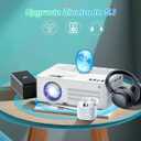 TMY Projector with WiFi and Bluetooth80" screen includedNative 1080P Outdoor Projector, 4K Supported Portable Projector, Compatible with iOS/Android/PC/TV Stick/HDMI/USB, Indoor Outdoor Use