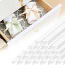 Pangda 24 Pcs Cabinet Protectors for Kitchen Cabinets Vinyl Plastic Slip on Cabinet Door Protector Edge Protector for Prevent Wear, Chipping, Discoloration, Suit for Thickness Less Than 3/4 (White)