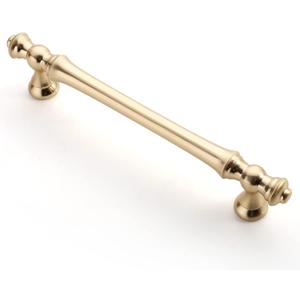 Asidrama 6 Pack 5 Inch(128mm) Brushed Brass Kitchen Cabinet Handles, Gold Cabinet Pulls Kitchen Cabinet Hardware for Cupboard Drawer Pulls (5" Hole Center)