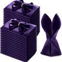 MILVOWOC 72 Pack Square Purple Satin Napkins 20 x 20 Inch Soft Silk Dinner Napkins Smooth Decorative Table Napkins, Washable & Reusable Cloth Napkins for Weddings Dinner Restaurant Party Decoration