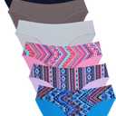 Wealurre Seamless Underwear Invisible Bikini No Show Nylon Spandex Women Panties (Large, Db/Br/G/Color)