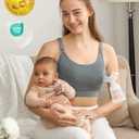 Momcozy Pumping Bra Hands Free, Pumping and Nursing Bra in One Holding Breast Pump for Spectra, Lansinoh, Medela, Black,grey-2pk, X-Large
