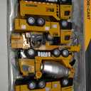 4 Pcs Alloy Construction Truck Toys Gifts For 2 3 4 5 Year Old Boys, 9" Construction Vehicles Toys With Light & Sound, Include Excavator, Crane, Dump and Mixer, Toys for Boys Toddler Kids 2-4 3-4 4-6