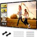 Projector Screen 150 inch, Taotique 4K Movie Projector Screen 16:9 HD Foldable and Portable Anti-Crease Indoor Outdoor Projection Double Sided Video Projector Screen for Home, Party, Office, Classroom