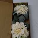 2 Bouquets White Artificial Peonies Combo Faux Dahlia Flowers 18stems Faux Flowers for Vase White Fake Flowers for Home Decoration Wedding Decoration Bride Bouquet (White)