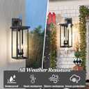 Large Exterior Lighting Fixtures Modern Wall Lantern,Outdoor Wall Lights with Clear Glass Shade,Outdoor Lamps for Patio Porch,Waterproof Outside Exterior LightsDusk to Dawn 22IN-1 Pack