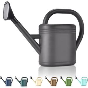 Watering Can 1 Gallon for Garden, Indoor Plants, Outdoor Plant House Flower, Large Long Spout with Sprinkler Head (Grey) (Gray)