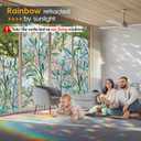 Rainbow Window Privacy Film with Reference Cutting Line, 3D Decals Stained Glass Window Clings, Static Cling Window Sticker, Suncatcher Window Cover, 23.6" x 157.4"