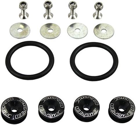 JDMSPEED Black Universal CNC Billet Bumper Trunk Quick Release Fastener Kit