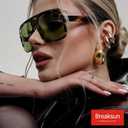 Retro Aviator Sunglasses for Women Men Trendy Classic 70s Square Aviator Sun Glasses Vintage Shades (A2 Green Leopard/Green)