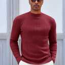 Runcati Mens Mock Turtleneck Sweater Slim Fit Casual Ribbed Knitted Pullover Fall Winter Basic Warm Sweaters