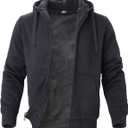 Men's Winter Jacket Heavyweight Fleece Hoodies Full Zip Up Sherpa Lined Fleece Sweatshirt Black Small (Black, S)