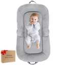 Baby Lounger, Baby Lounger for Newborn,0-24 Months, Foldable Soft Infant Lounger for Home and Travel, Baby Nest Lounger, Newborn Essentials, Multi-Use Portable lounger for Supervised Play & Tummy Time, Grey